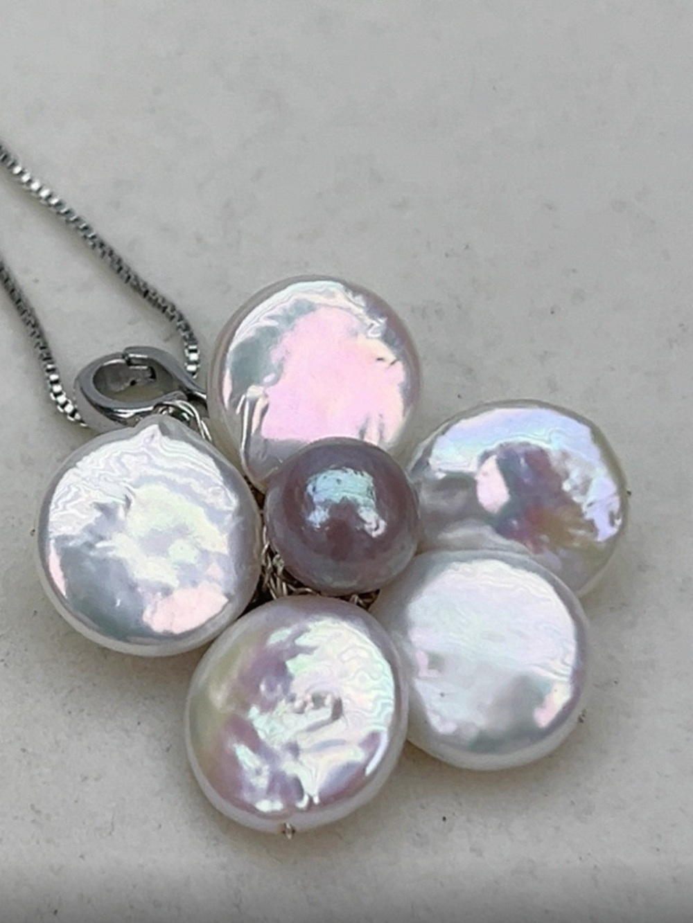 Genuine Baroque Pearl Floral Pendant Necklace